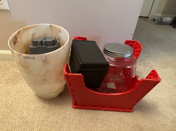 Trash Can Stool Bed Risers Glass Jar