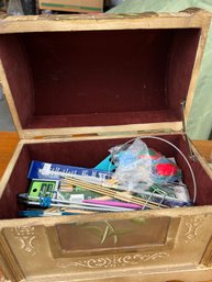 Decorative Box Filled With Crochet Needles & More!