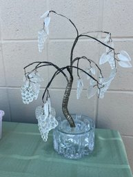 Beautiful Antique Pressed Glass Grapes & Leaves Tree