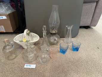 Glassware Lot Cruet Glass Lantern