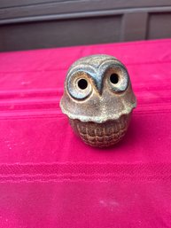 Vintage Pottery Owl Candle Holder OMC