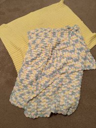 Throw Crochet Blanket Lot Of Two Blankets
