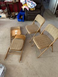 Folding Chairs Samsonite Lot Of Four Chairs