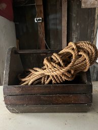Vintage Tool Box With Rope