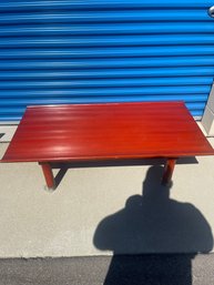Red Lacquered Curved Edge Coffee Table