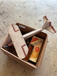 Wood Box Decor Airplane Tin And Door Locks