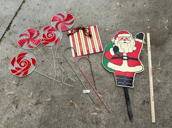 Christmas Outdoor Decor Candy Cane Santa