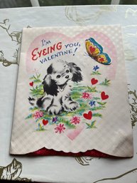 1947 Vintage Puppy Valentine Card - T-762 Pastel Card By Doubl-glo