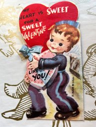 Vintage Valentine X-made In USA - My Heart Is Sweet For A Sweet Valentine