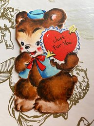 Just For You Bear Vintage Hall Brothers Hallmark Valentine Card