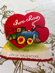 Vintage Americard Train Valentine Card
