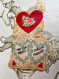 Vintage May Our Hearts Entwine Forever Valentine Card
