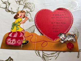 Americard Fold Out Ill String Along With You Vintage Valentine Card