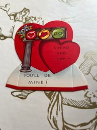 Vintage Stoplight A-Meri-Card Valentine Card