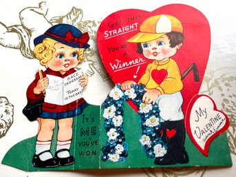 A-Meri-Card Vintage 'Get This Straight' Valentine Card Dated 1947