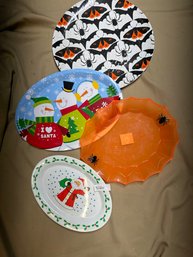 Holiday Large Plate And Platers Halloween Christmas