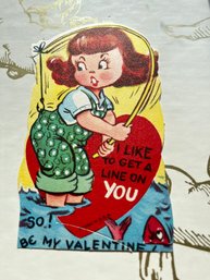 1954 Id Like To Get A Line On You Vintage Valentine