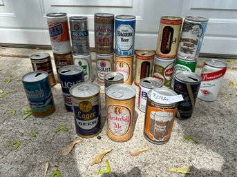 Vintage Empty Beer Can Lot Budweiser And More!