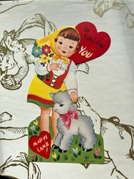 1954 Mary Had A Little Lamb Mechanical Valentine Card