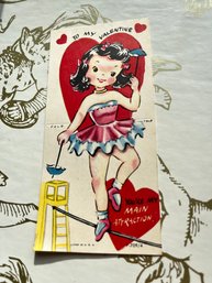 Litho Fold Over 1954 Vintage Main Attraction P 709-4 Valentine Card