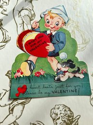 Americard 0-160 Vintage Be Mine Drummer Valentine Card