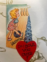 Vintage 1951 Bowl You Over Valentine Card