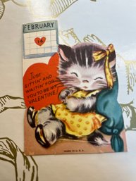 Vintage Marked 1951 Waiting For You Valentine Card