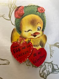 Vintage 1954 Dont Egg Me On Valentine Card