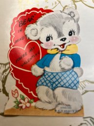 1953 Marked A-meri-card Bear In My Mind Valentine Card