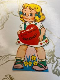 Made In USA Vintage Dated 1953 My Heart Is For You Valentine Card