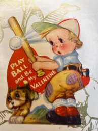 Vintage Dated 1948 Play Ball Valentine Card