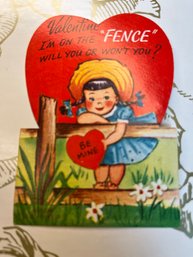 A-meri-card Vintage 1955 Im On The Fence Valentine Card