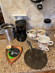 Kitchen Lot Coffee Maker Dishes Mugs