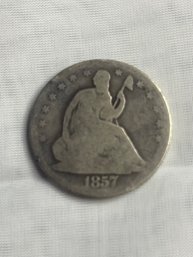 1857 US Coin Liberty Seated Half Dollar 50c