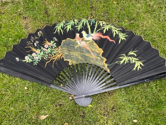 Massive Vintage Decorative Hand Painted Chinese Fan