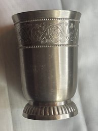 Vintage Etched Aluminum Cup Tumbler