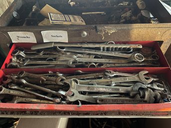 Box Wrenches Allen Wrenches Sockets And Contents Of Drawers
