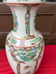 GORGEOUS Vintage Large Chinese Rose Mandarin Vase 24 Inches