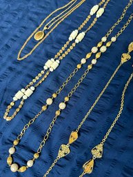 Lot Of Necklaces - Gold Tone Costume Jewelry