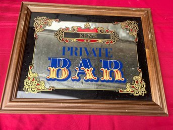 Vintage Mirror Private Bar Sign