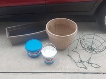 Misc Lot Of Gardening Items - Planters & More!