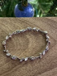 Floral Rhinestone Bracelet