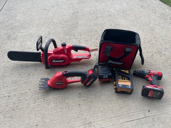 Huge Bauer Lot - Chainsaw Trimmer Drill And More