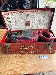Milwaukee Sawzall With Blades In Original Tool Box / Case