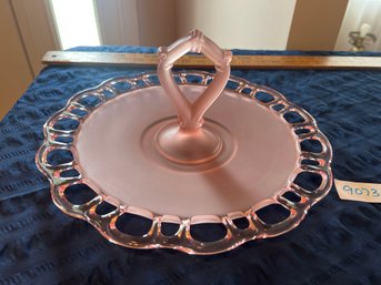 Old Colony Laced Edge Pink Depression Glass Tidbit Tray