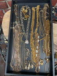 Large Lot Of Gold Tone Costume Jewelry