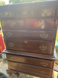 Stunning Queen Ann Style Tall Chest Of Drawers