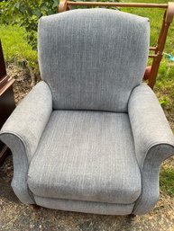 Super Comfortable Gray Accent Chair With Reclining Foot Rest