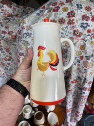 Holt Howard Coq Rouge Coffee Pot With Lid Rooster Farm Chicken Vintage 1960