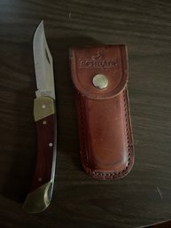 Schrade Uncle Henry Smoky Folding Knife Brass Clip Point Blade Wood Handle